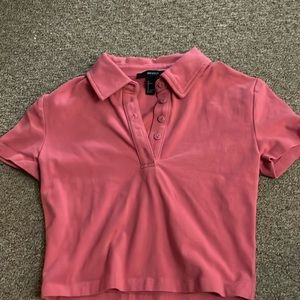 Forever 21 women’s half button up crop top